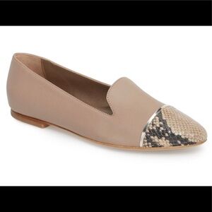 AGL Cap-Toe Snake Loafer NWT Taupe 8.5
